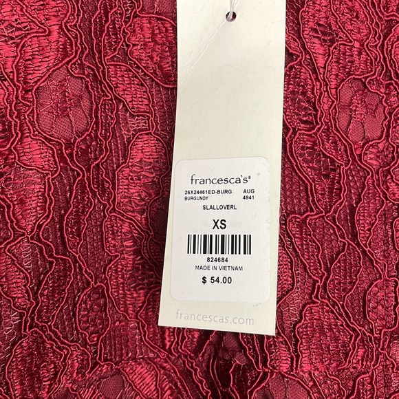 NWT Francesca’s Bea Lace Ladder Trim Mini Dress - XS - Picture 9 of 13